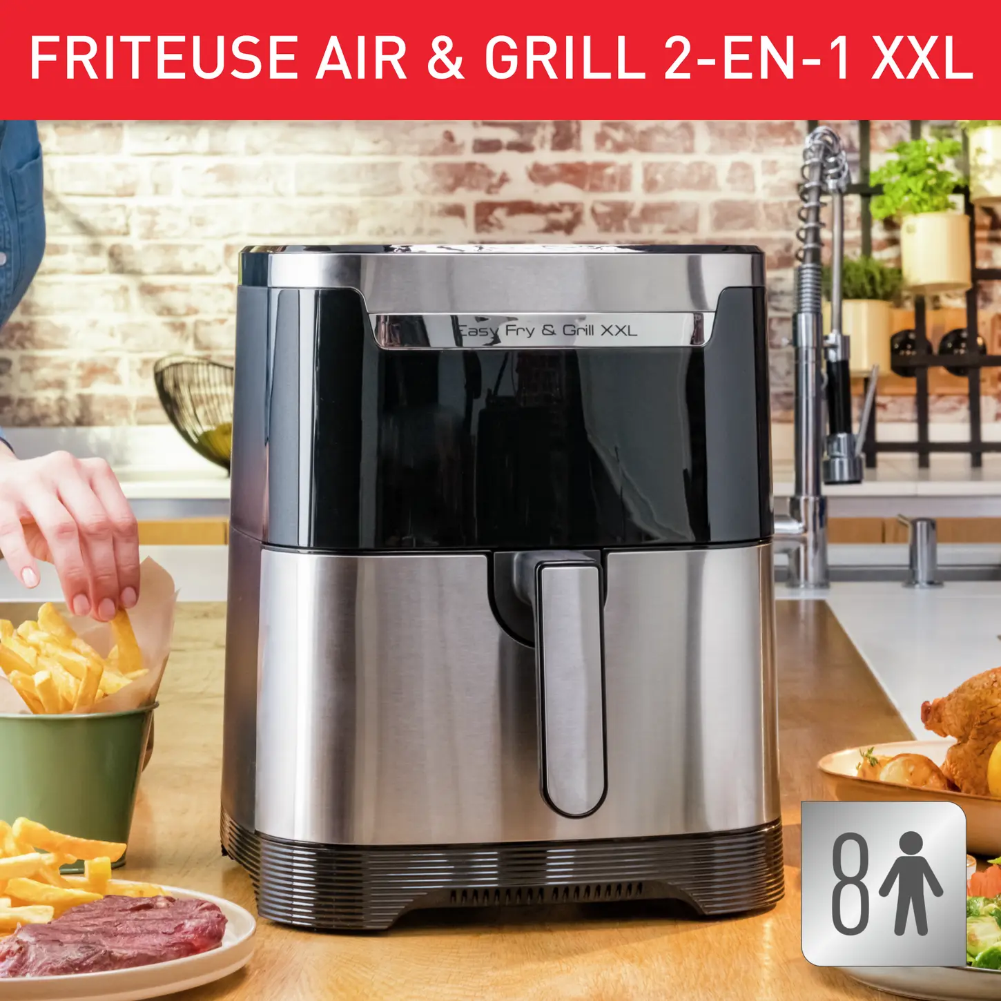 EZ801D10 FRITEUSE  MOULINEX AIR FRYER 6.5L 1800 W 210°C - 6