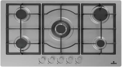 MTM391THIX PLAQUE MODENA 90CM INOX 5 FEUX SABAF Fonte Série 4 - 0