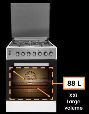 MAX-KFL60BI CUISINIERE MAXWELL 60*60 BLANC INOX XXL 85 LITRES - 3