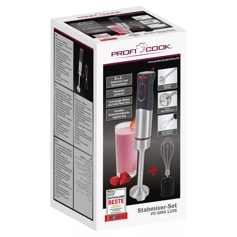 PC-SMS1226 BRAS MIXEUR PROFICOOK 2EN1 1000W INOX - 6