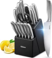 SERIE DE COUTEAUX DEIK 16 PIECES INOX AVEC SUPPORT