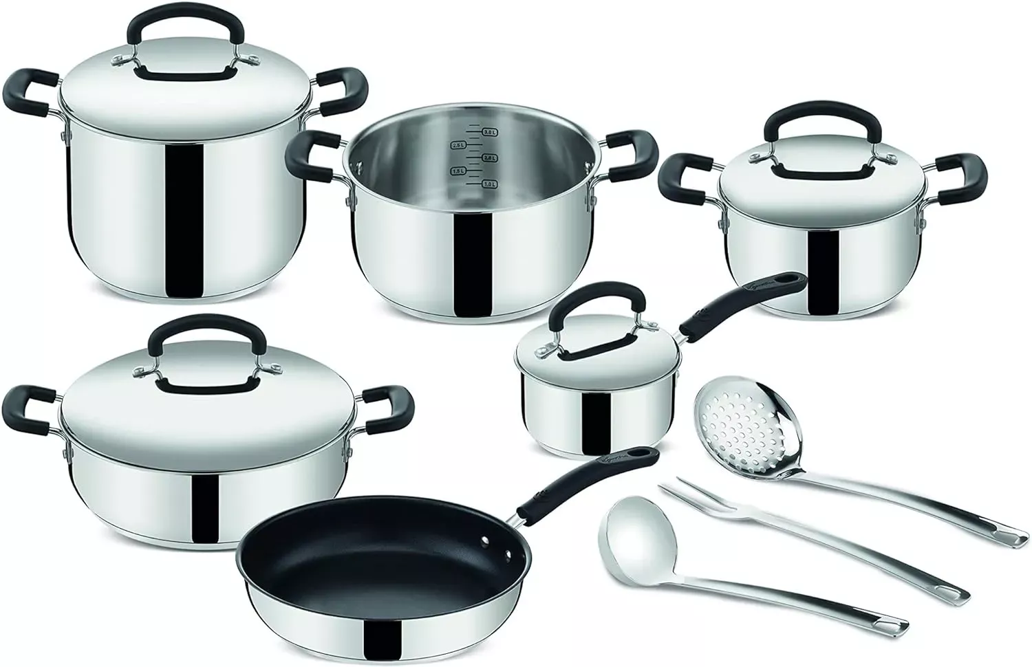 010.717.6000.13 BATTERIE DE CUISINE LAGOSTINA PRATICA 13Piece Inox - 0