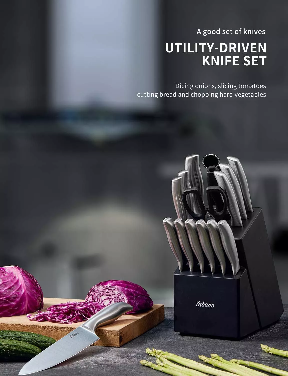 KF-H8002 SERIE DE COUTEAUX DEIK 16 PIECES INOX AVEC SUPPORT - 6