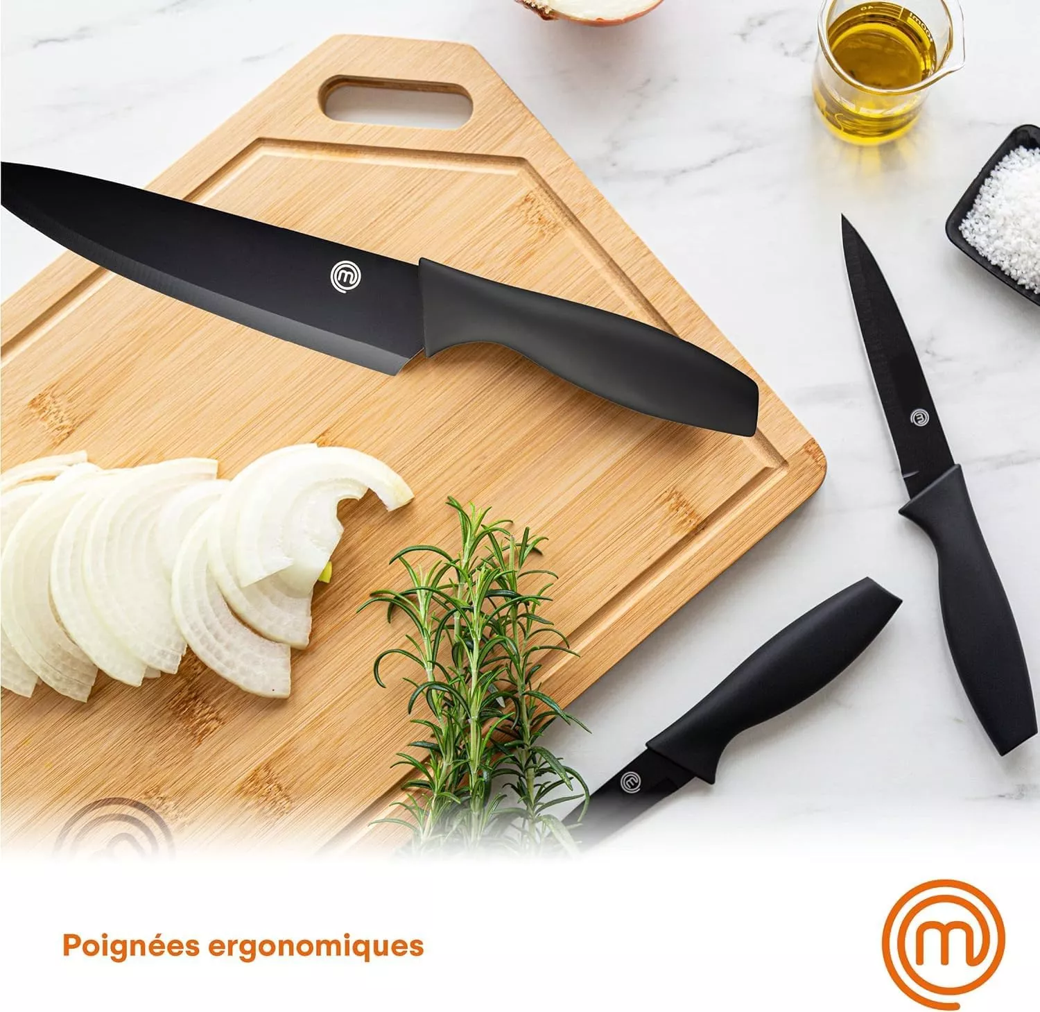 KF-SET5 SERIE DE COUTEAUX MASTER CHEF 5 PIECE NOIR - 5