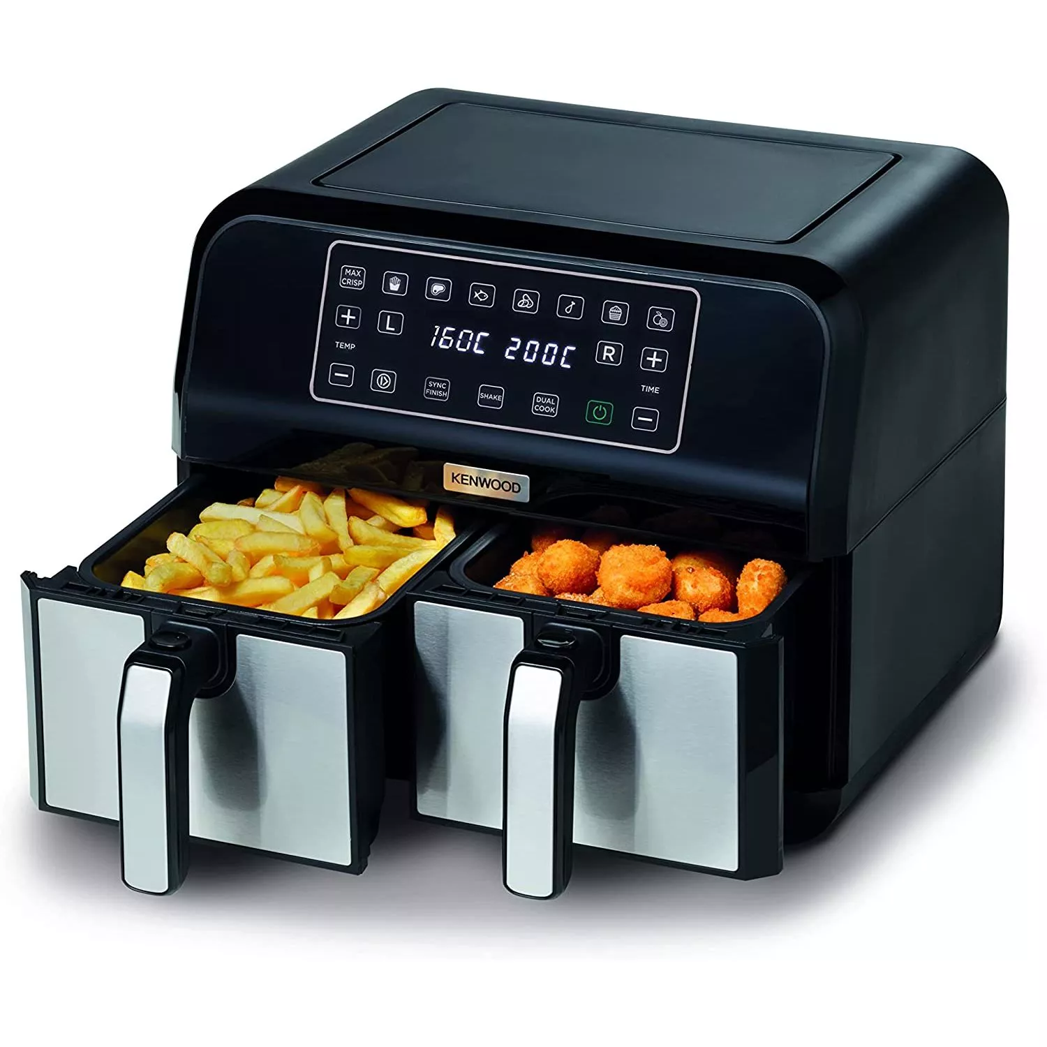HFM75.000MB friteuse air fryer kenwood INOX 8L(4L/4L) deux Bag - 0