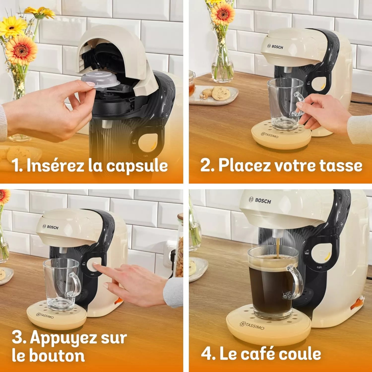 TAS1107 Machine a CAFE A CAPSULE BOSCH TASSIMO 1400W CREME - 6