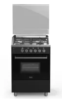 CUISINIERE MODENA FONTE 4 FEUX INOX/NOIR VENTILLE