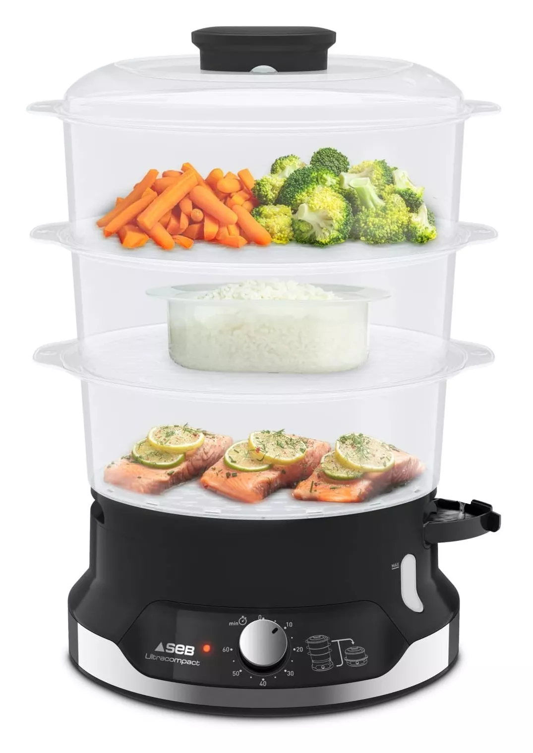 VC204800 cuiseur vapeur seb ultracompact 3 etage 9L - 0