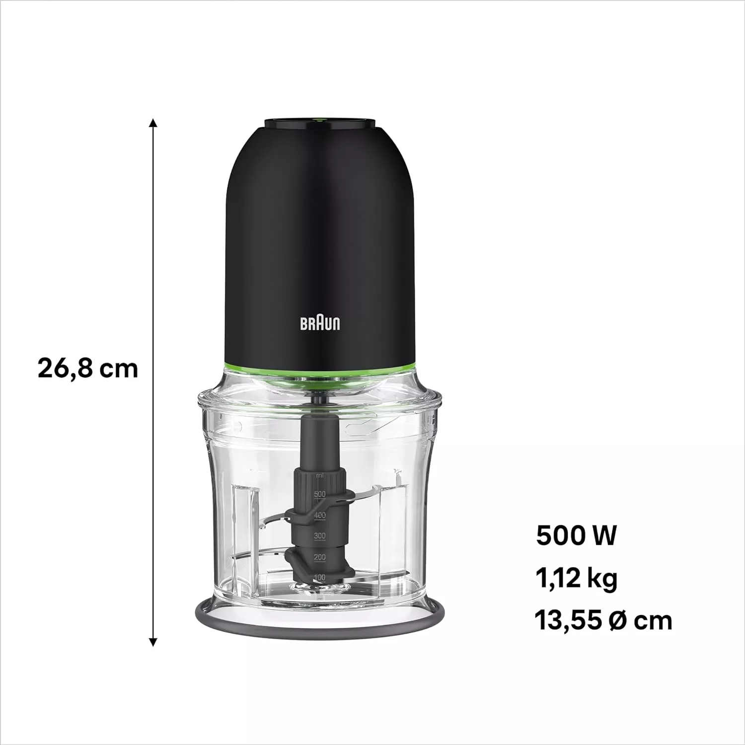 CH3011BK mini hachoir braun MultiPractic 3 noir 500w 4 lame - 2