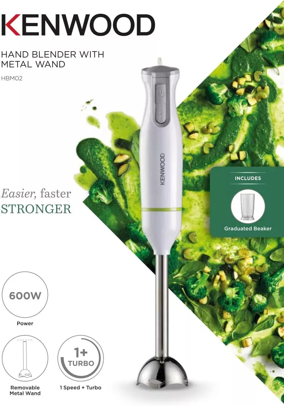 HBM02.001WH bras mixeur kenwood inox 600W Turbo - 6