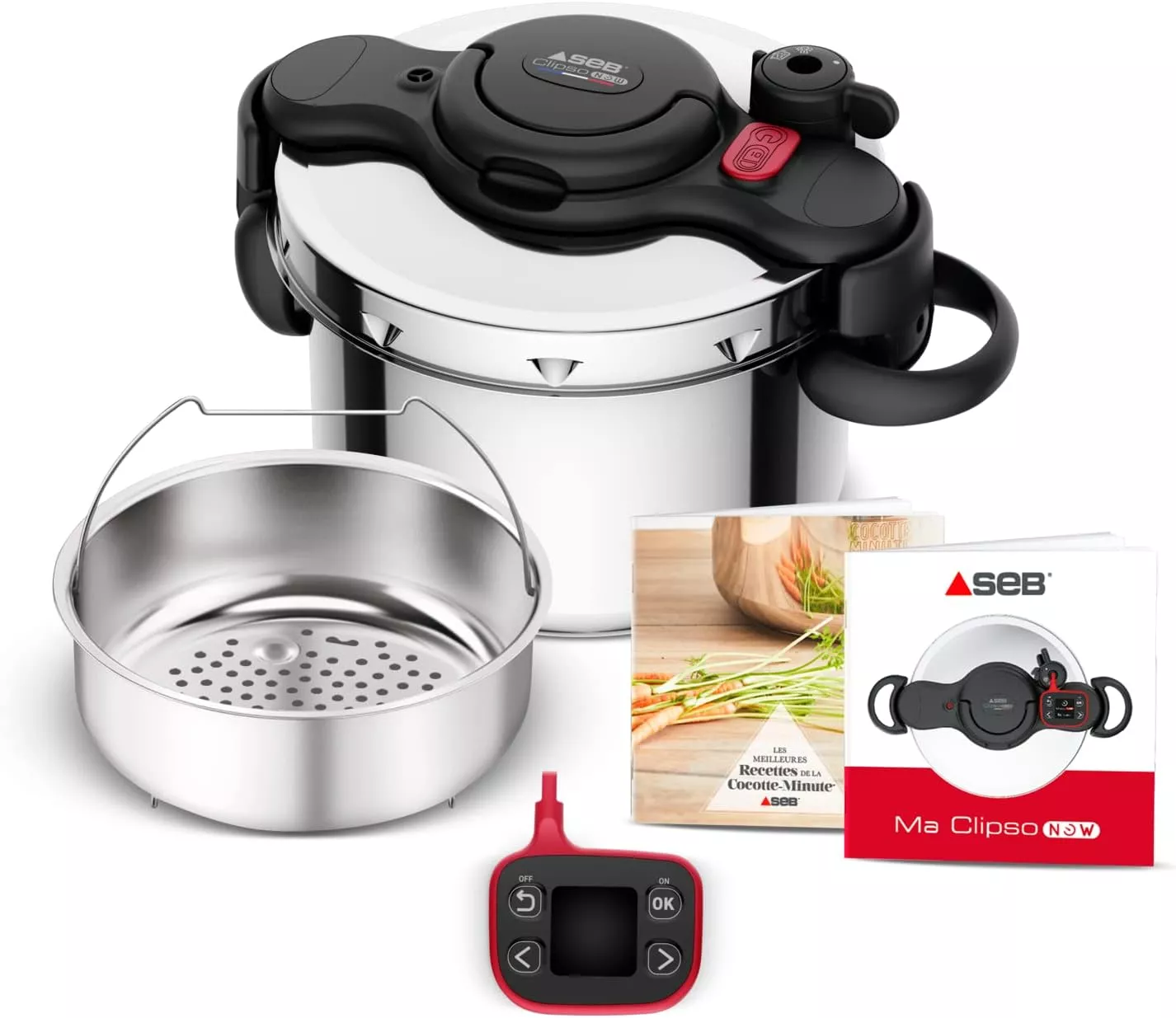 P4900750 cocotte clipso NOW + 6L rouge Minuteur intelligent - 1