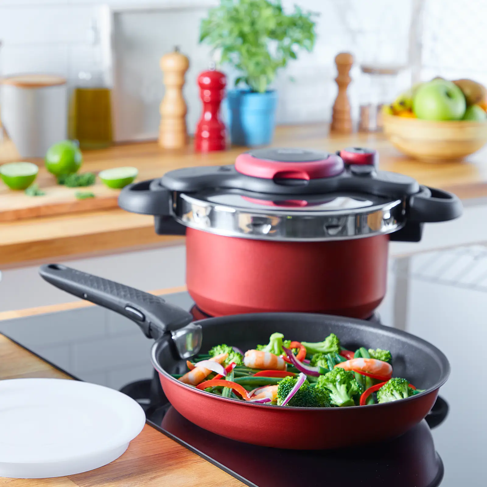 P4704200 cocotte  TEFAL Duo 4L All in one rouge - 7