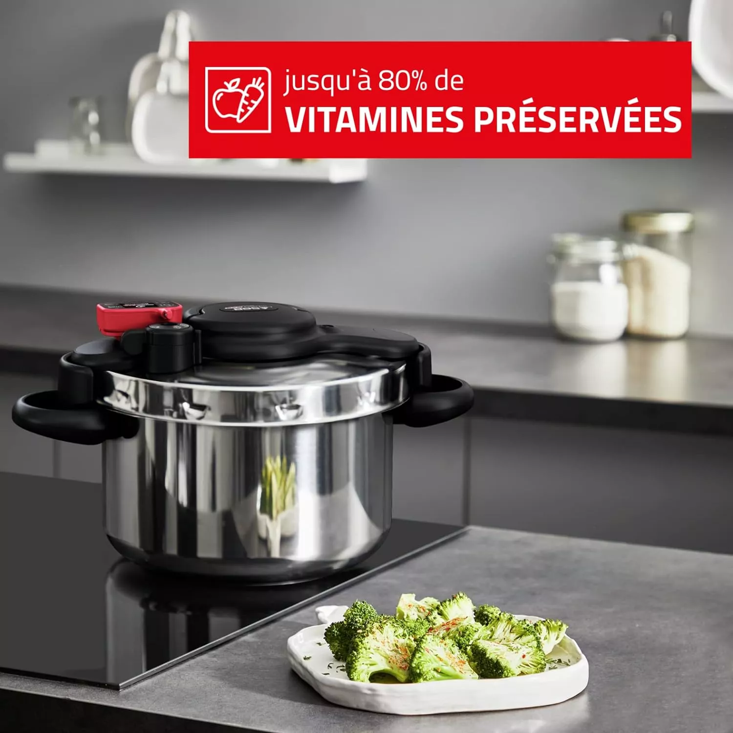 P4900750 cocotte clipso NOW + 6L rouge Minuteur intelligent - 4