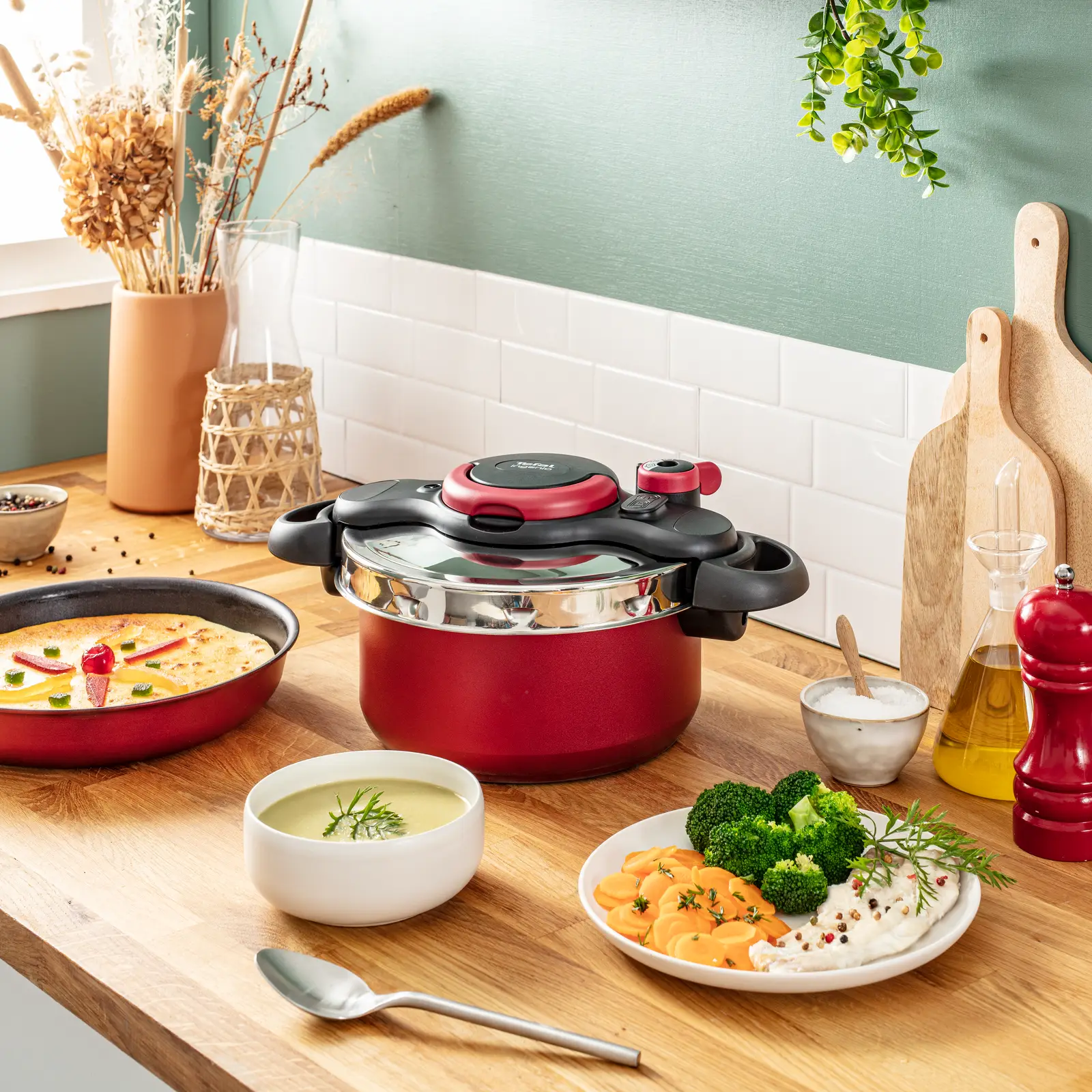P4704200 cocotte  TEFAL Duo 4L All in one rouge - 6