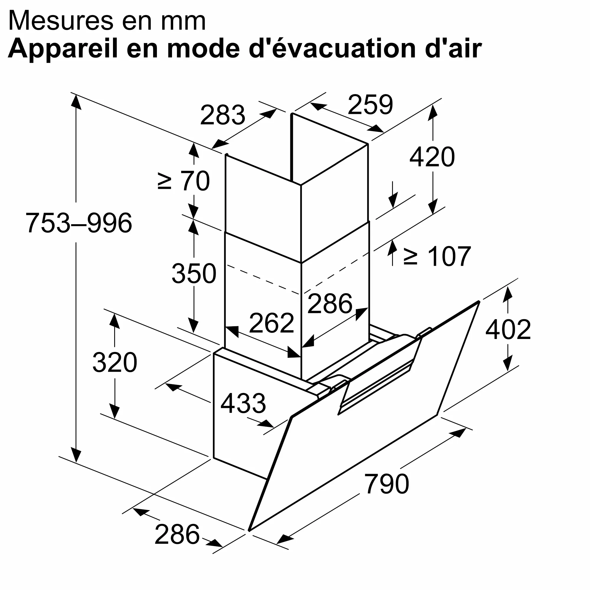 DWK87FN60 Hotte bosch Série 4 80 cm Noir finition en Verre - 5