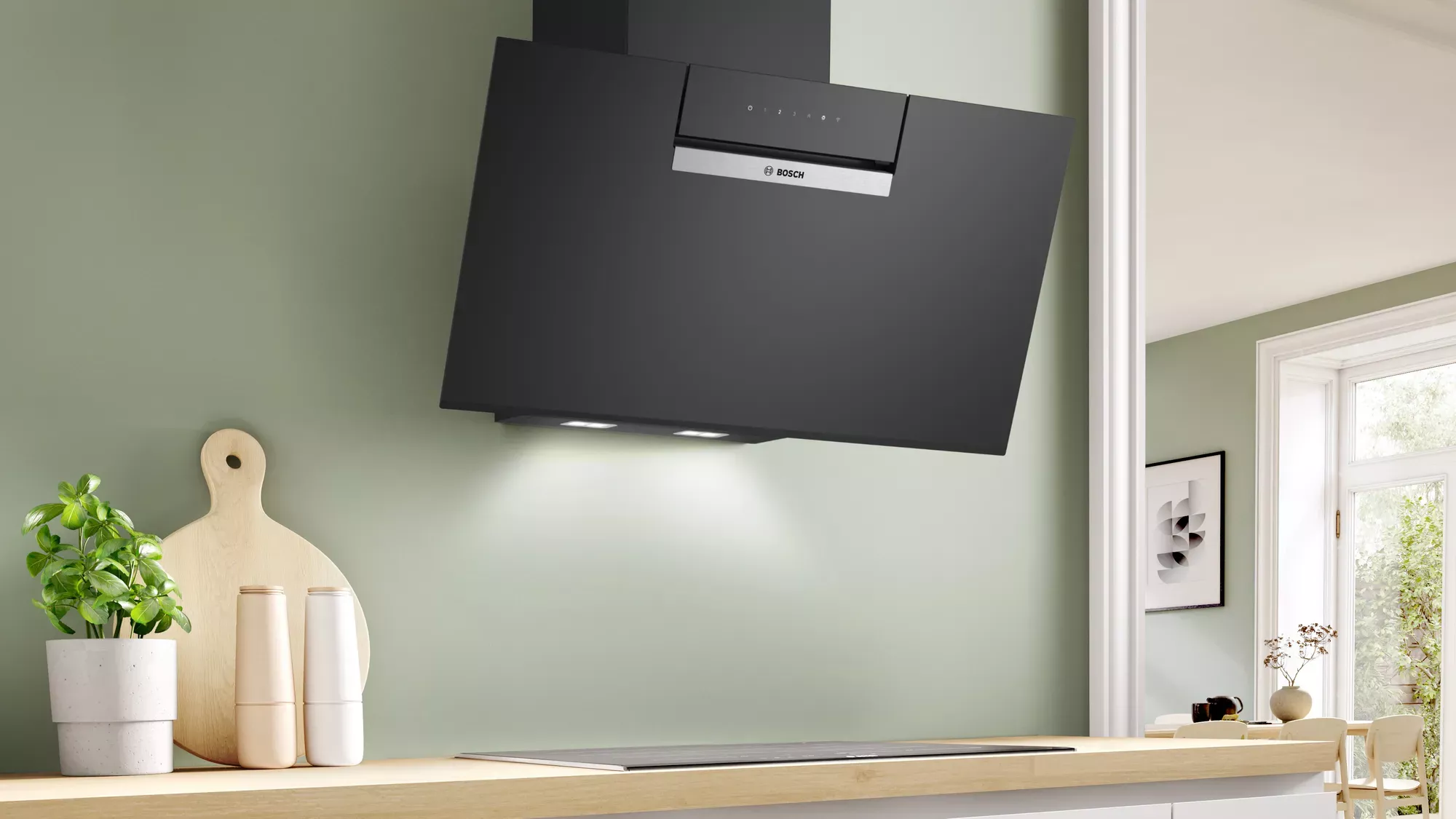 DWK87FN60 Hotte bosch Série 4 80 cm Noir finition en Verre - 1