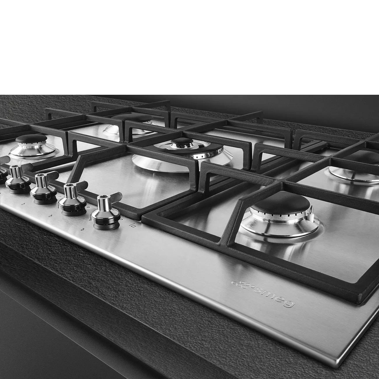 PX375 PLAQUE SMEG CLASSICA Gaz 75 CM INOX 5 FEUX - 3