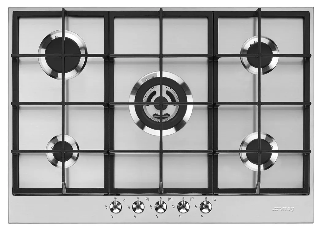 PX375 PLAQUE SMEG CLASSICA Gaz 75 CM INOX 5 FEUX - 0
