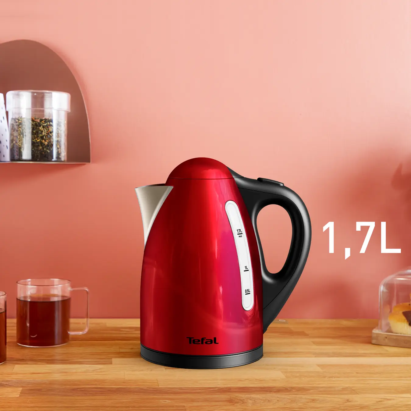 KI110511 Bouilloire Tefal 1,7 L 2400W ROUGE INOX - 4