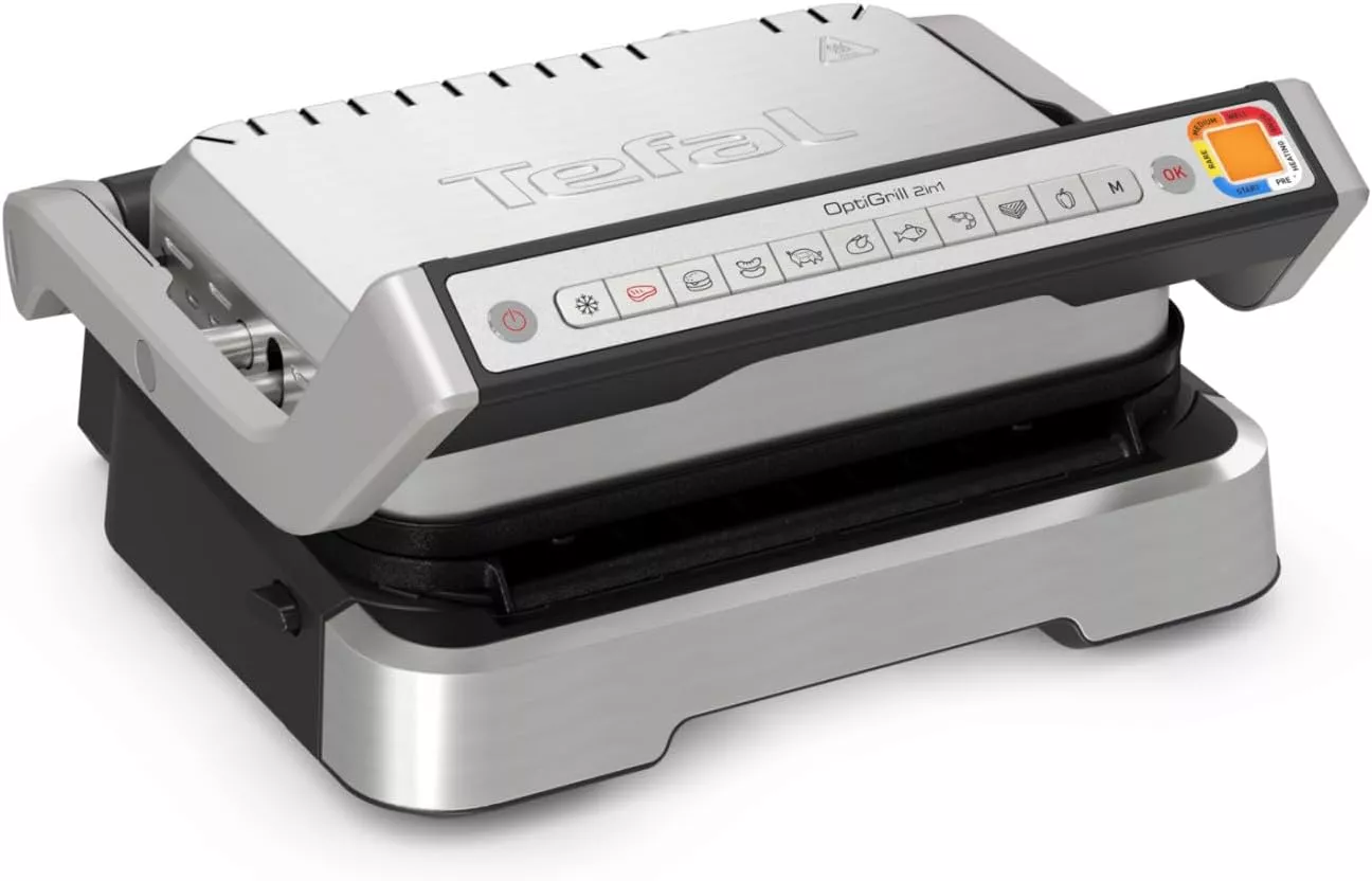 GC772D10 Tefal OptiGrill 2-en-1 Grill & Barbecue 2100w 180° - 0