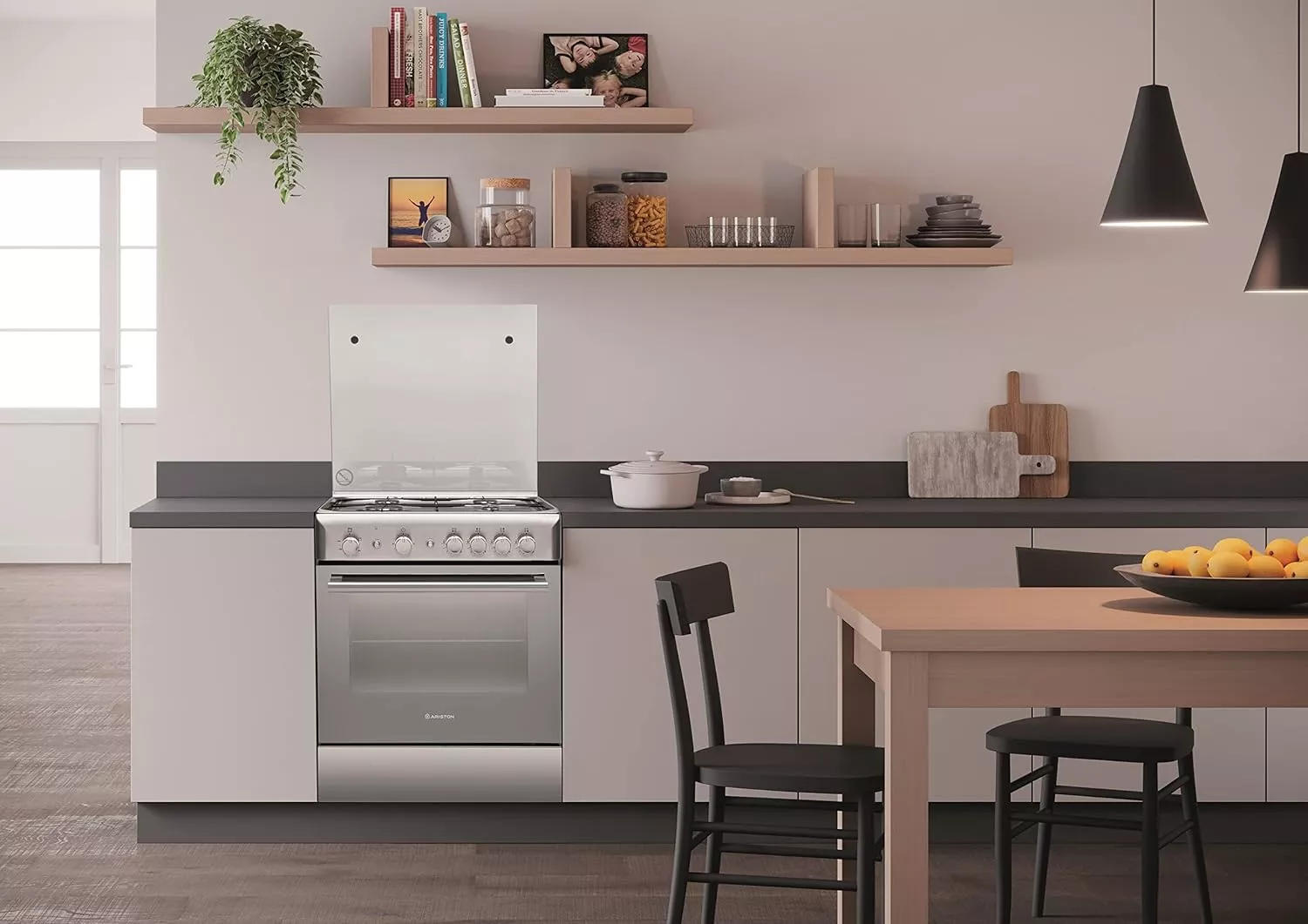 A6TG1F C X EX CUISINIERE ARISTON INOX 60CM FONTE GAZ/GAZ 4 FEUX - 2