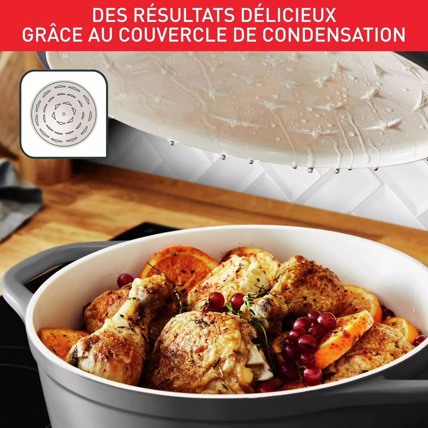 E2558904 Tefal Air Cocotte / faitout Ovale 30CM Fonte - 8