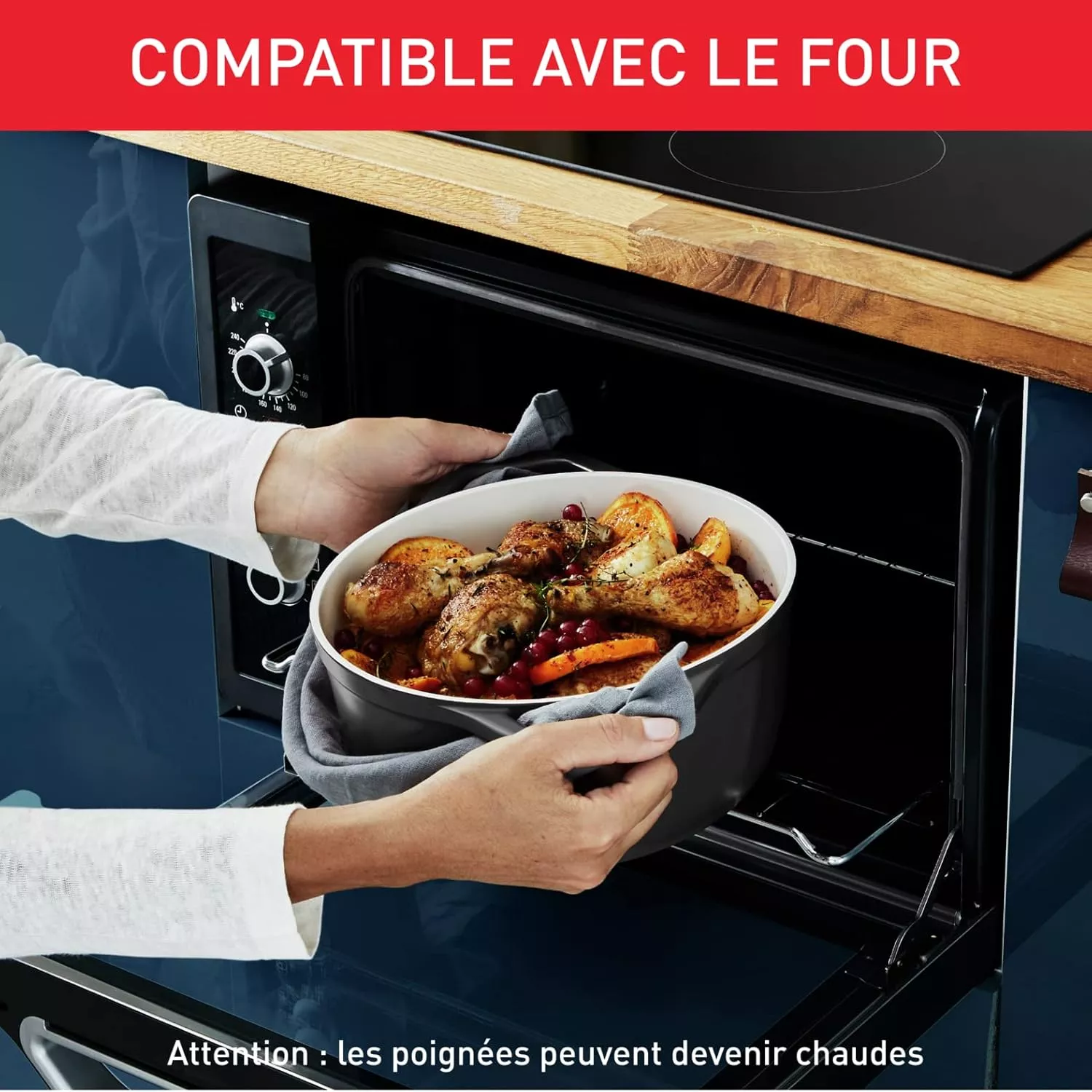 E2558904 Tefal Air Cocotte / faitout Ovale 30CM Fonte - 9