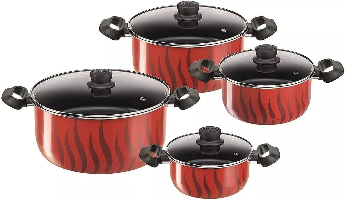 C3079082 Set de Marmite Tefal Tempo Flame 8 Pcs Rouge - 0