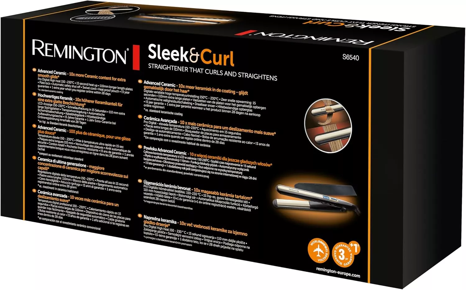 S6500 Lisseur Remington 2 en 1 Sleek & Curl S6500 - 6
