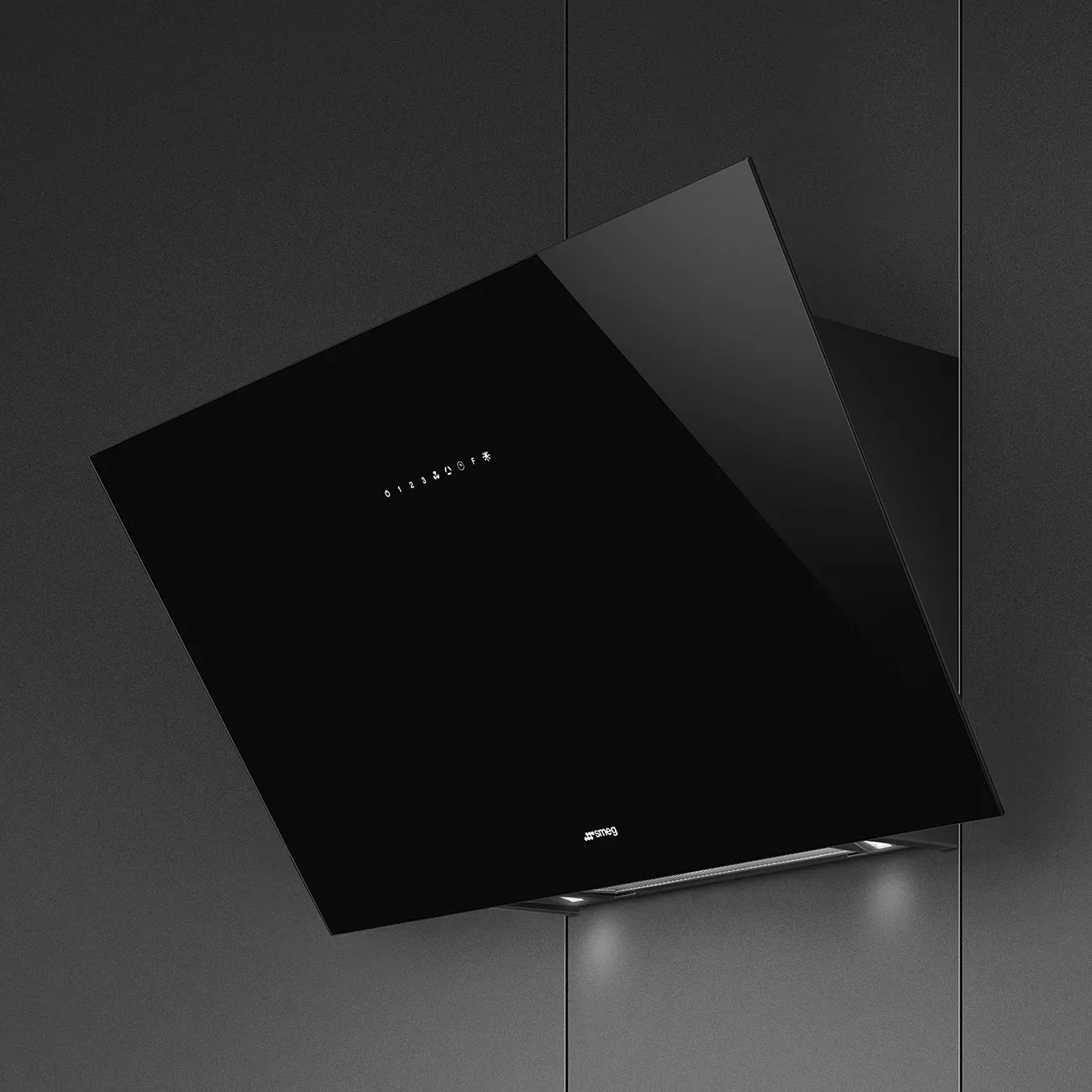 KV394N HOTTE SMEG 90CM décorative inclinée Verre Noir - 3