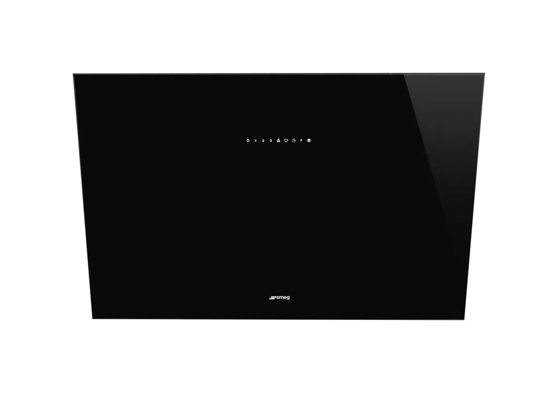 KV394N HOTTE SMEG 90CM décorative inclinée Verre Noir - 0