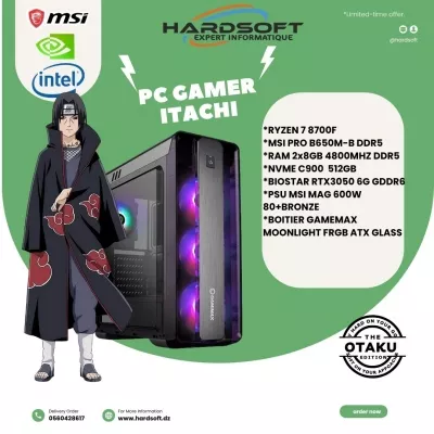 1713_PC GA PC GAMER ITACHI RYZEN 7 8700F RTX3050 RAM 8GB - 0