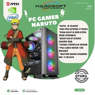 1718_PC GA PC GAMER NARUTO INTEL I5 13400F RTX3050 RAM 16GB - 0