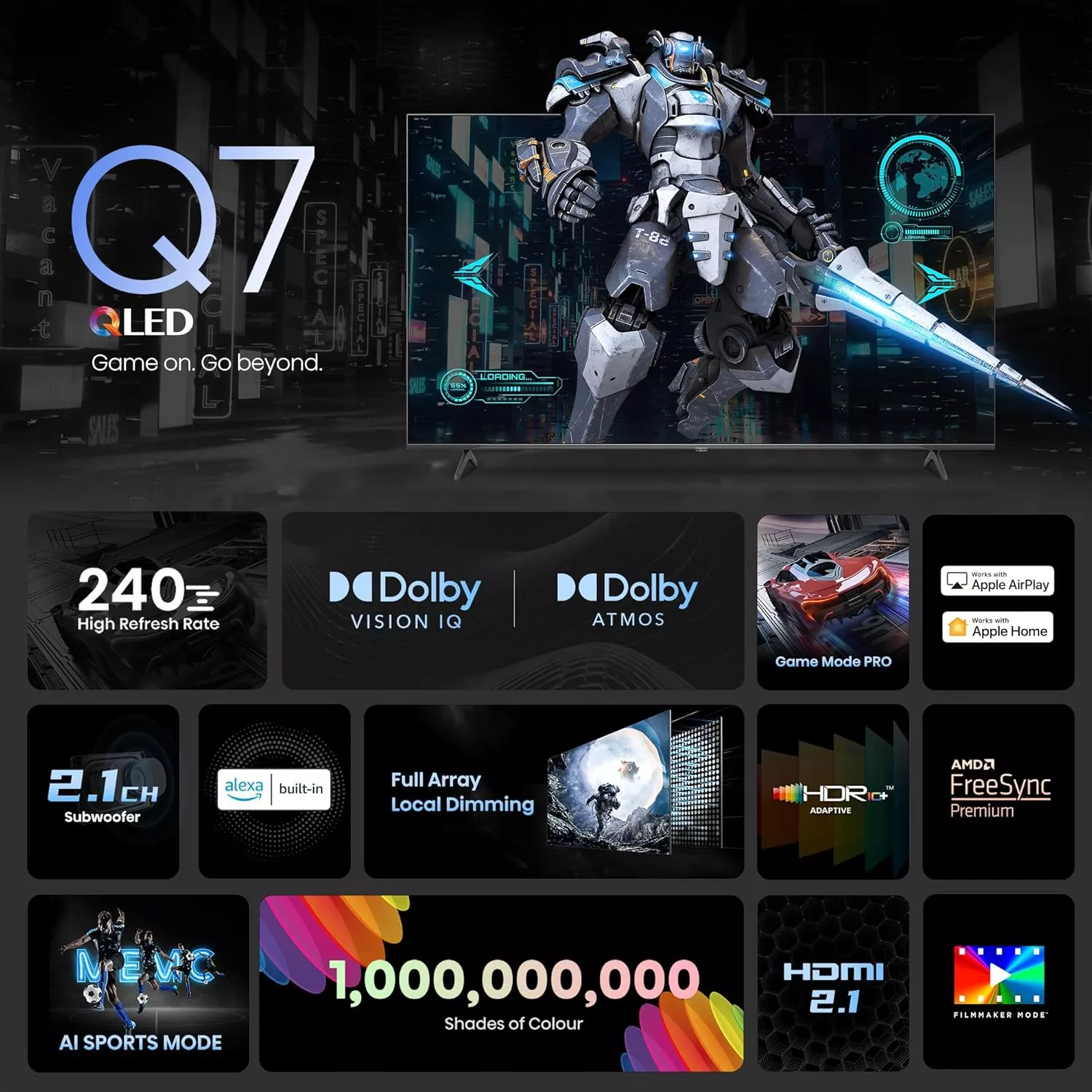 100Q7N Téléviseur hisense 100 qled 4k smart Vidaa144hz - 7