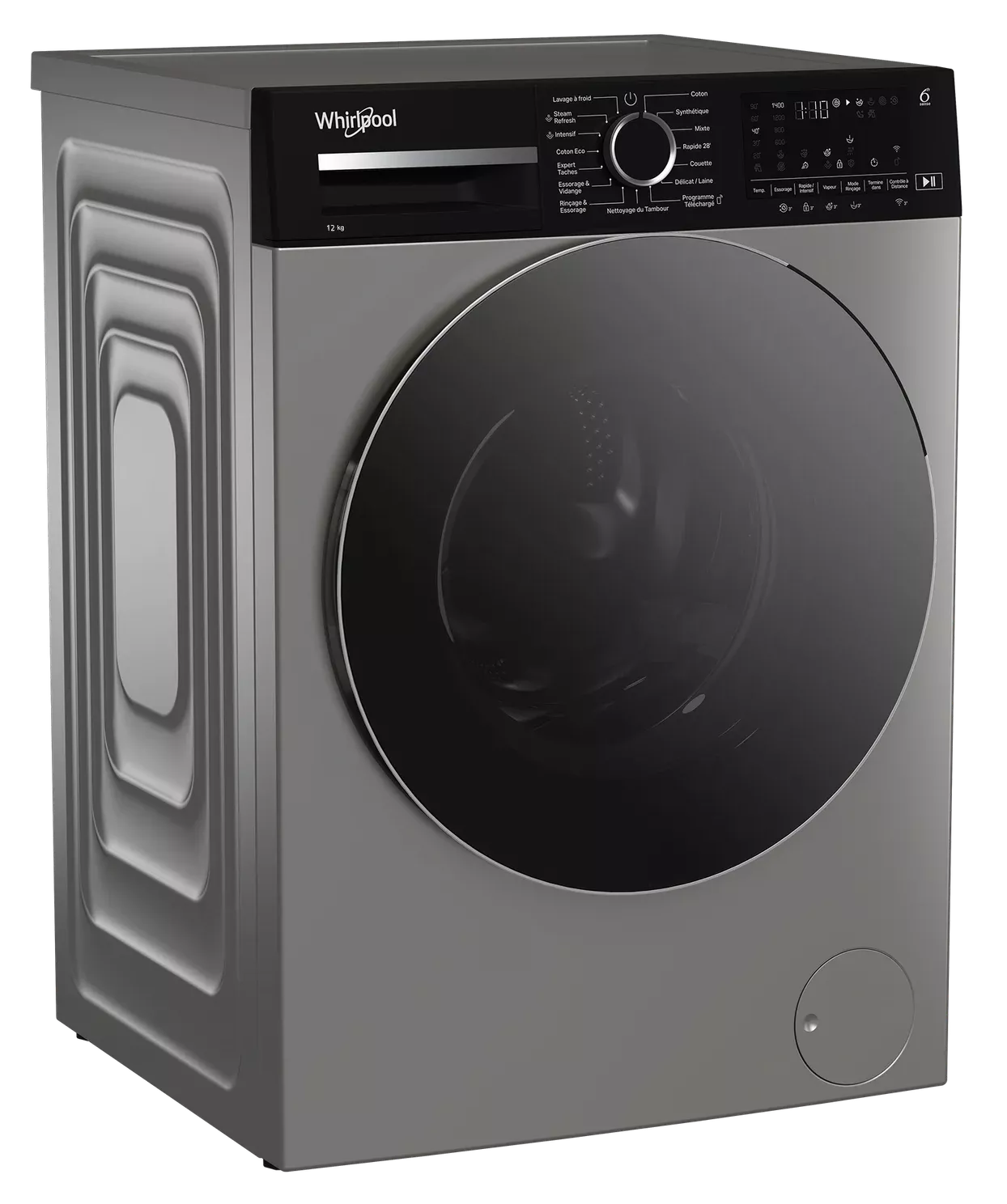 WFLG12143S Machine a laver Whirlpool 6 sense 12KG Inox Noir - 5