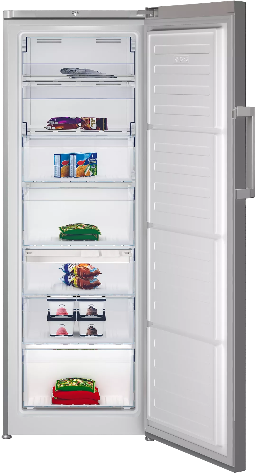 RFNE320L23S Congélateur Beko vertical 320L 7 Tiroirs Silver - 2