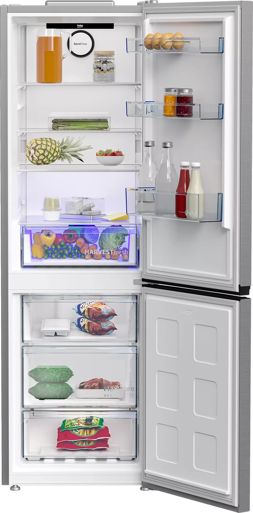 B3RCNE450HSX REFRIGERATEUR BEKO COMBINE 60CM GRIS 450L - 3