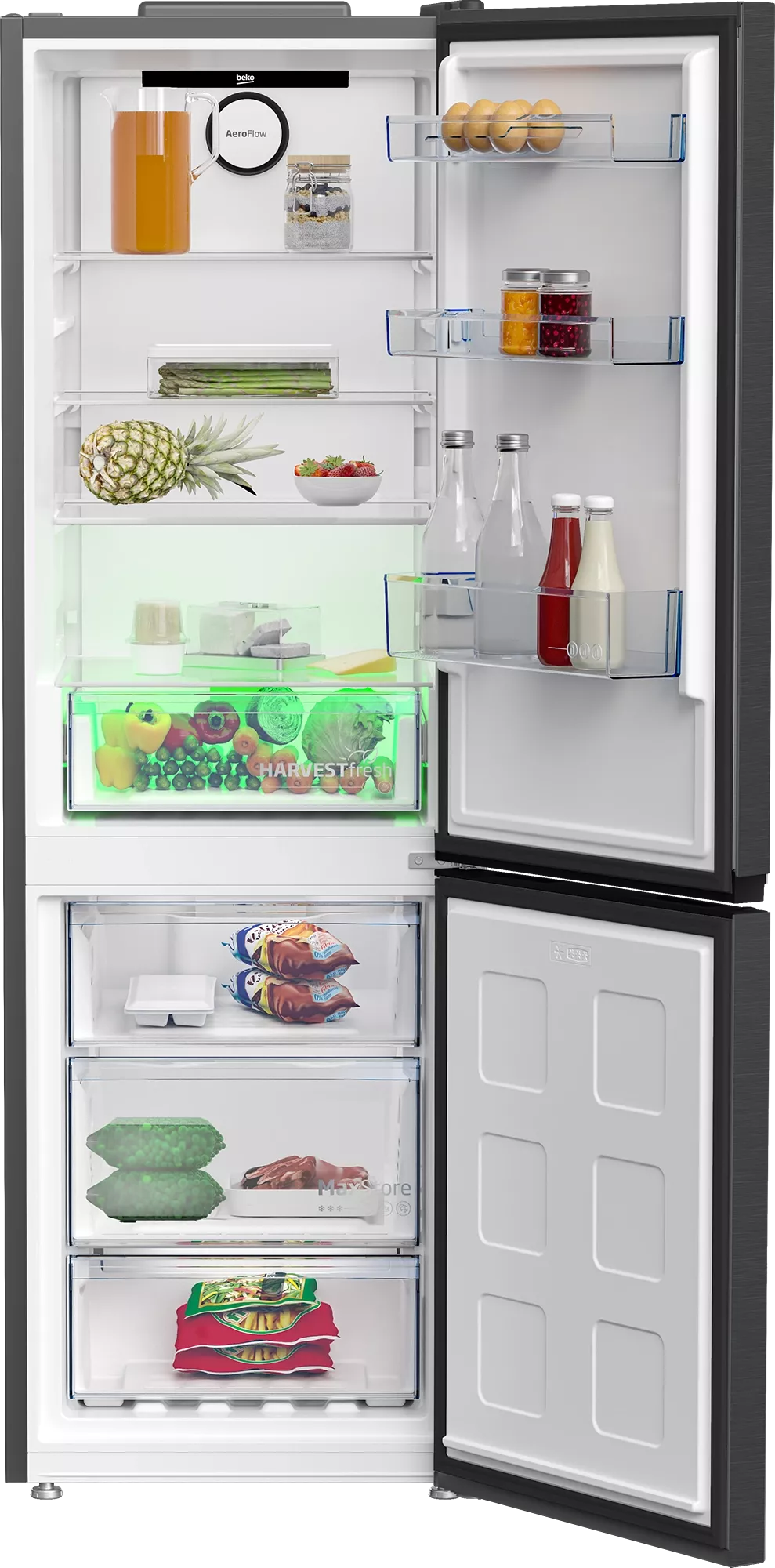 B3RNE450HXBR REFRIGERATEUR BEKO COMBINE 60CM Noir 450L - 2