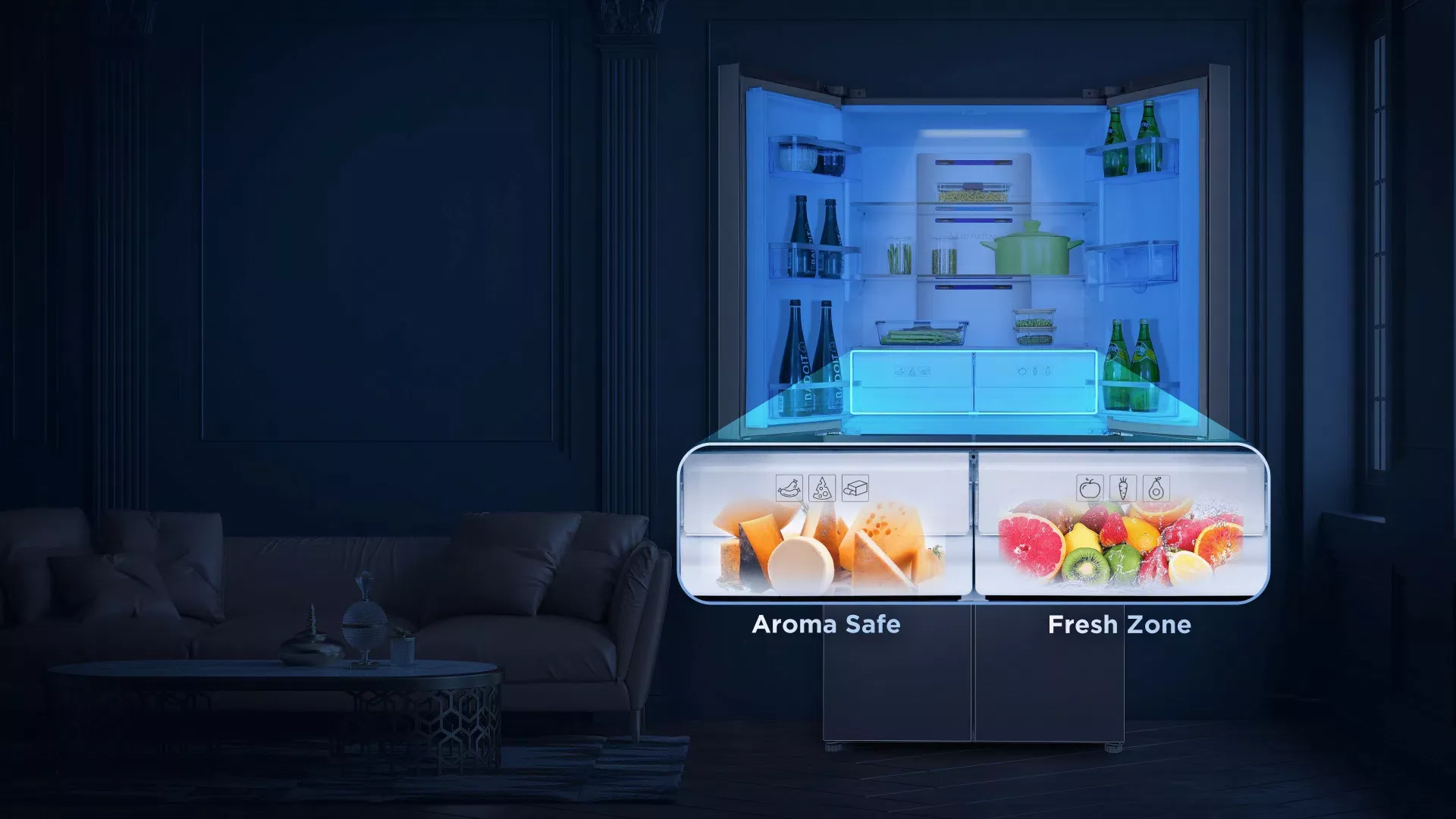 P560CDS REFRIGERATEUR TCL 4 PORTES CROSS DOOR 560L INOX - 9