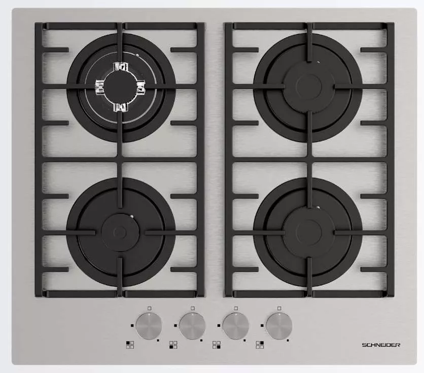SCTG60VFIN Plaque Schneider 60cm Gaz 4 Feux Sabaf - 0