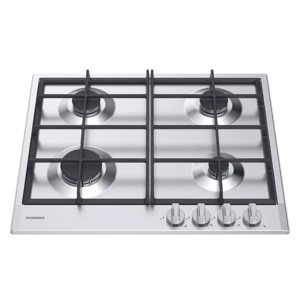 RHGX6ALG-2 Plaque Rosières 60cm 4 Feux Grilles en Fonte Inox - 1