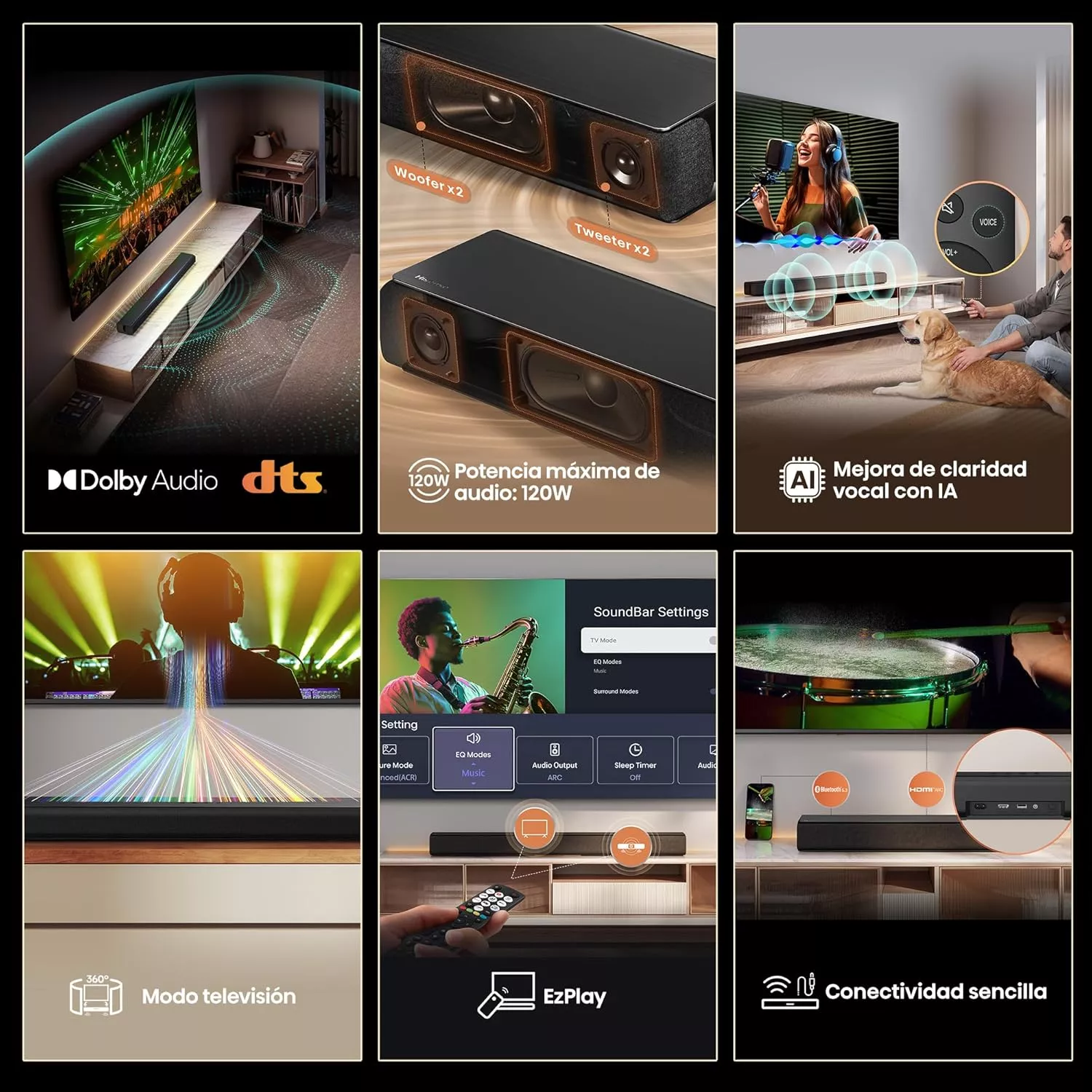 HS1000 Barre de Son Hisense HS1000 2.1 CH 120W Max BT5.3 - 3