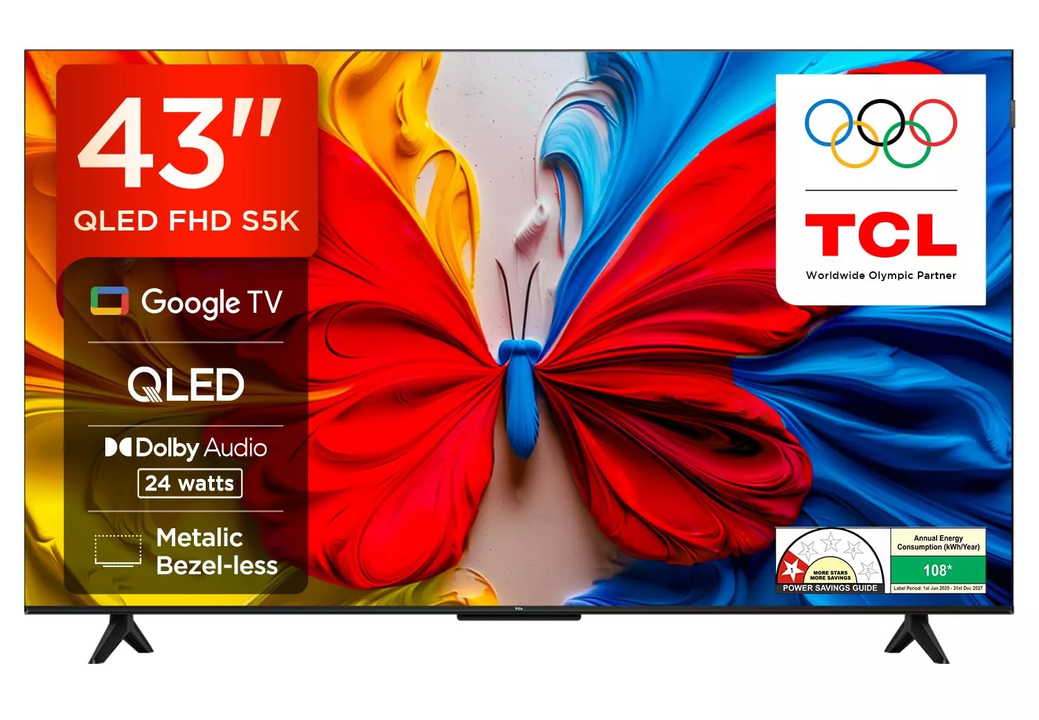 43S5K Téléviseur TCL 43 QLED FHD Google TV HDR10 - 0