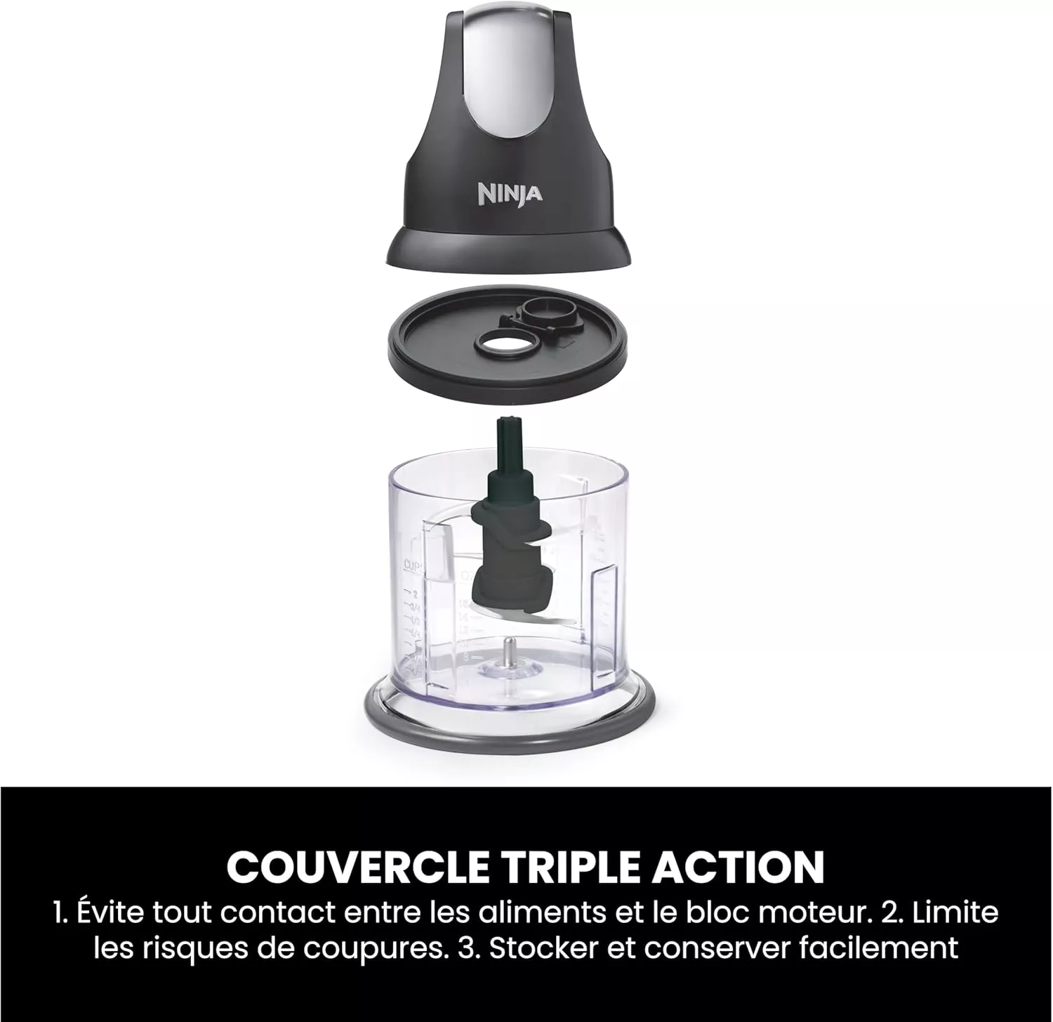 NJ1002 Mini-hachoir Ninja Professional 200W avec 2 bols - 5