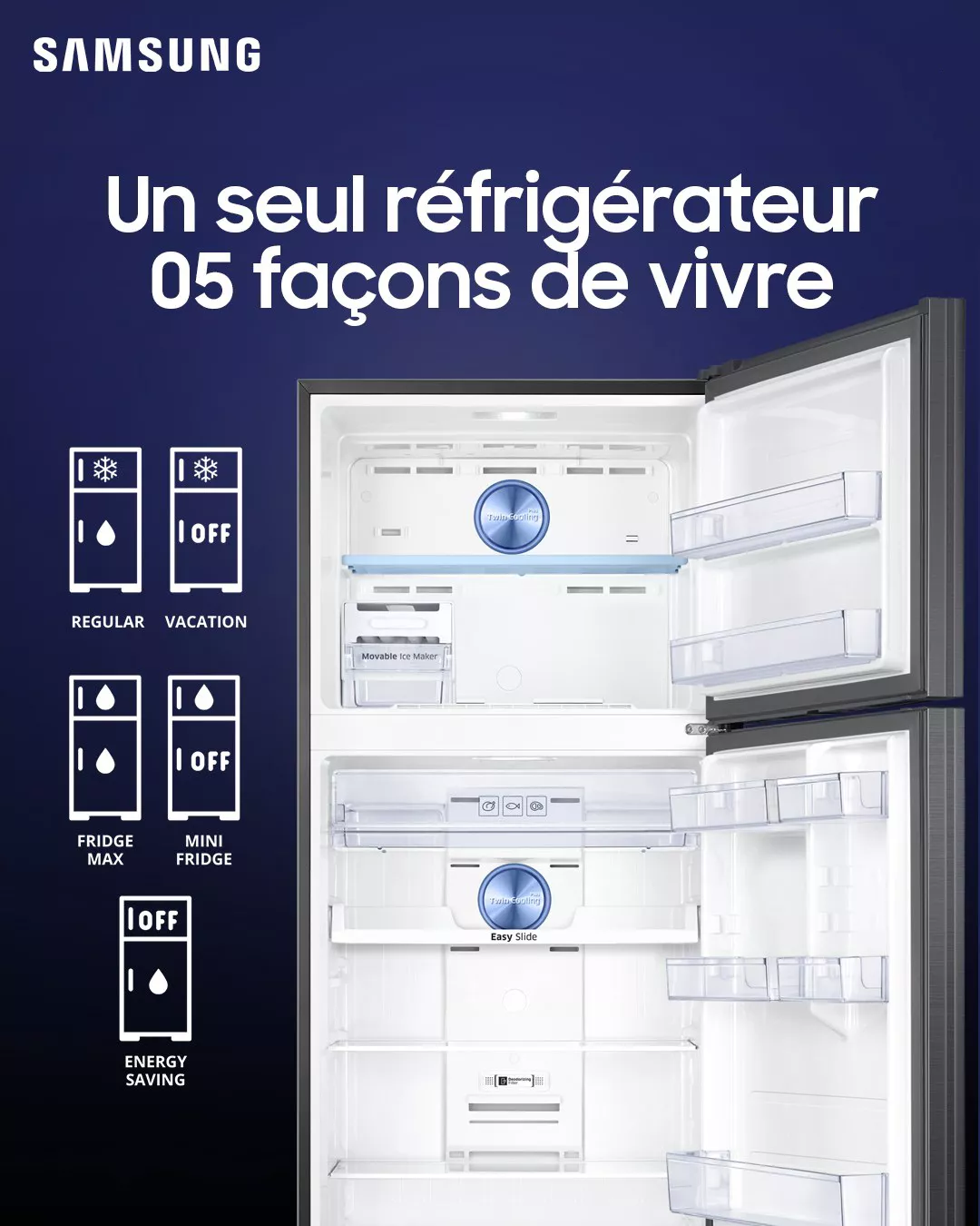 RT59K6231B1 Réfrigérateur Samsung RT59 Noir 590L Twin Cooling - 7