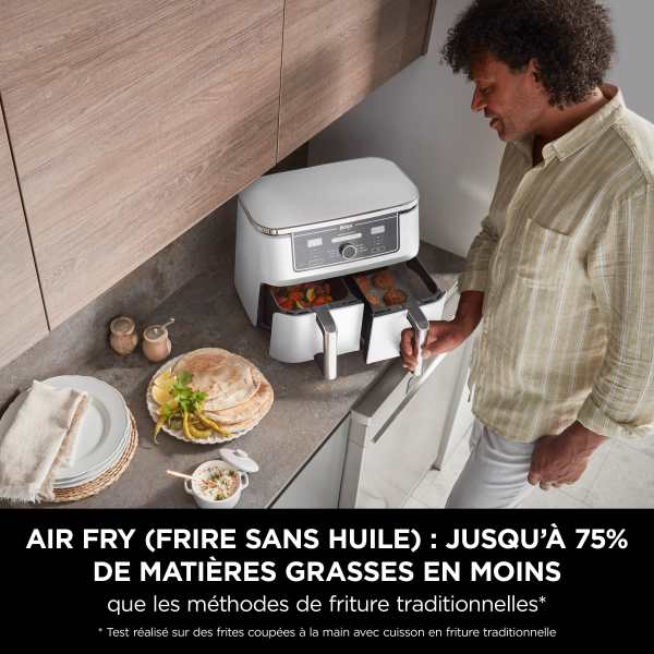 AF400EUWH Friteuse Air Fryer Ninja Double Bac XL 9.5L 6en1 - 3