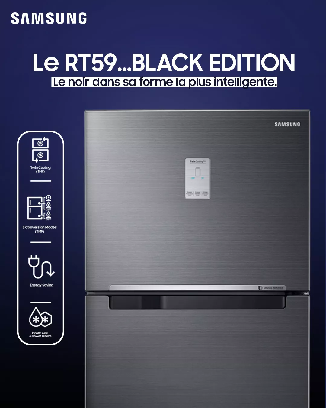 RT59K6231B1 Réfrigérateur Samsung RT59 Noir 590L Twin Cooling - 6