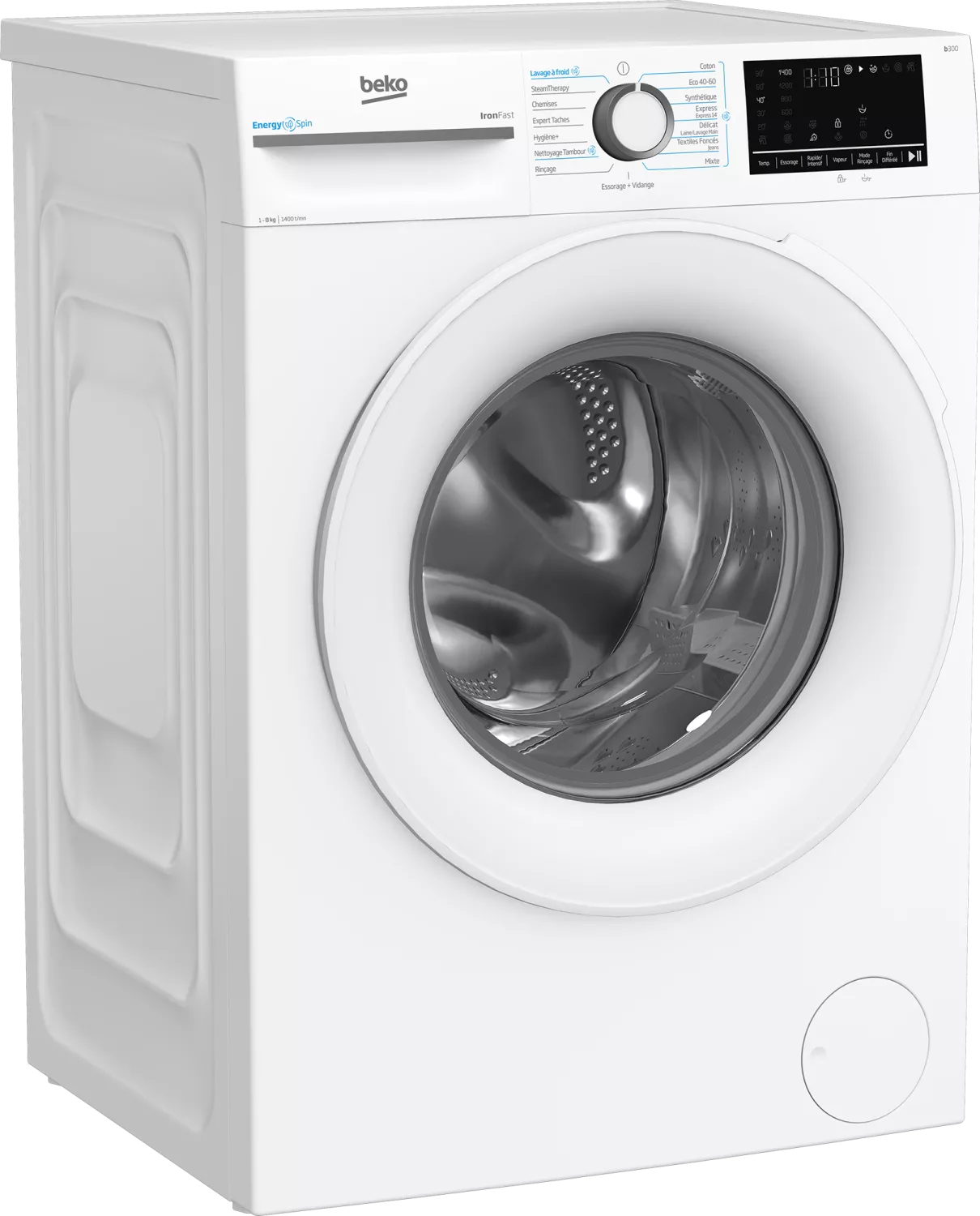 BM3WFU48400 MACHINE A LAVER BEKO 8KG 1400Tr EnergySpin Vapeur - 1