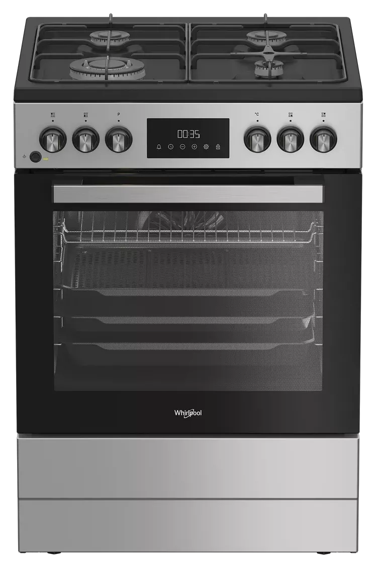 WR60EG831227XDZ Cuisinière Whirlpool Gaz 60cm 4 Feux Four Elc Inox - 0