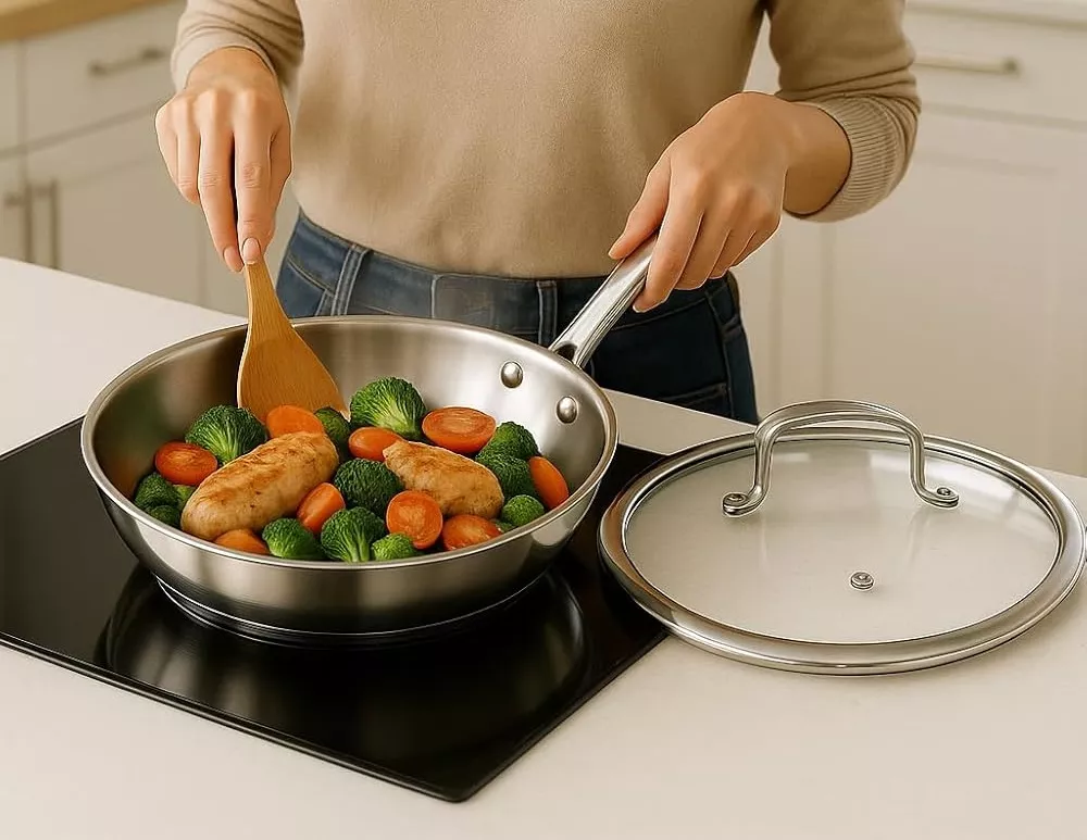 5880194 Sauteuse KLAUS Inox 24cm avec Couvercle Verre - 8